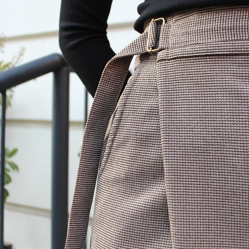 大人モード美脚パンツ◉ストレートラップパンツ　コーデュロイベージュ | 8枚目