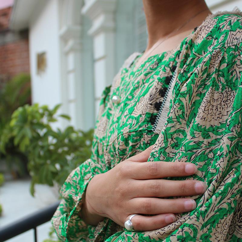 さらっと涼しい◉大人エスニックサマーブラウス　エスニックグリーン | 11枚目