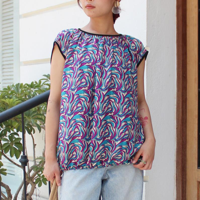 ◉真夏も涼しい◉マシュマロバルーンブラウス　ヴィンテージパープル | 6枚目