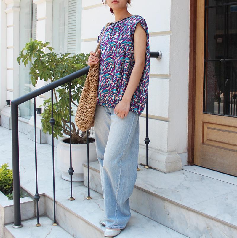 ◉真夏も涼しい◉マシュマロバルーンブラウス　ヴィンテージパープル | 9枚目