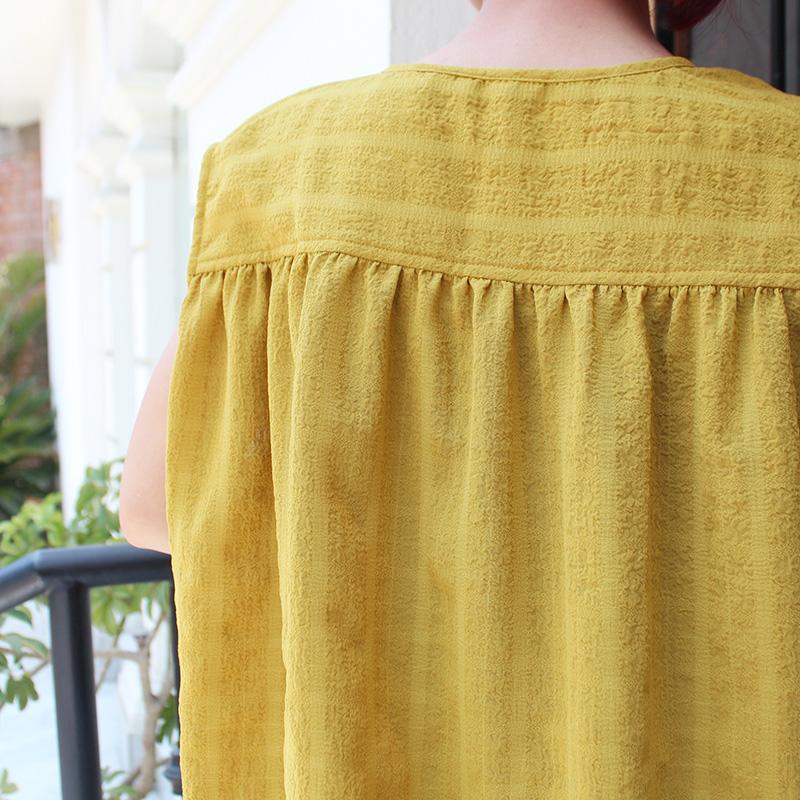 ◉真夏も涼しい◉マシュマロバルーンブラウス　マスタード | 10枚目