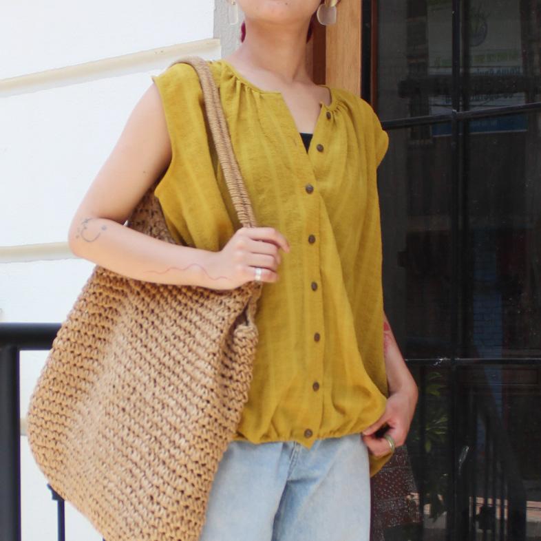 ◉真夏も涼しい◉マシュマロバルーンブラウス　マスタード | 7枚目