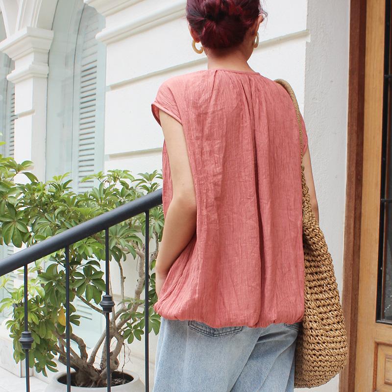 ◉真夏も涼しい◉マシュマロバルーンブラウス　クレープ | 6枚目