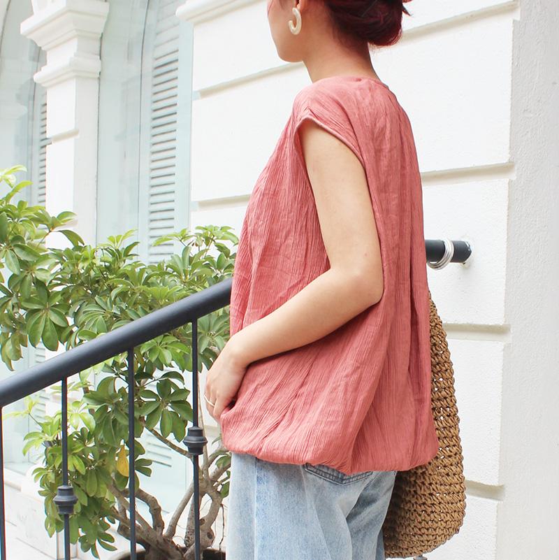 ◉真夏も涼しい◉マシュマロバルーンブラウス　クレープ | 8枚目