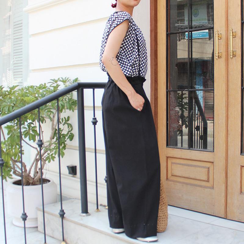 ◉肌にまとわりつかない速乾素材◉ 2wayリラックスパンツ　ブラック | 2枚目