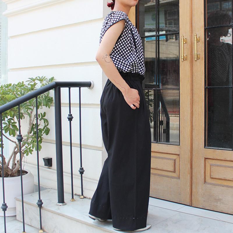 ◉肌にまとわりつかない速乾素材◉ 2wayリラックスパンツ　ブラック | 5枚目