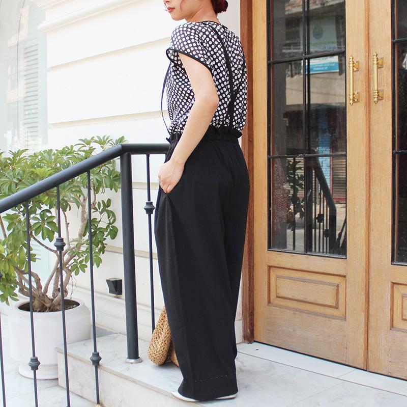 ◉肌にまとわりつかない速乾素材◉ 2wayリラックスパンツ　ブラック | 8枚目