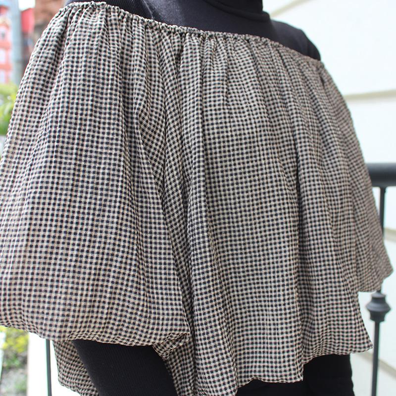 重ねてお洒落なバルーンミニトップ　ギンガムチェック | 9枚目