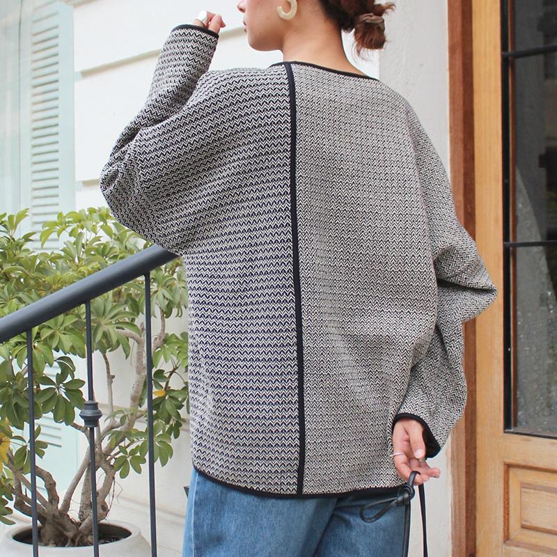 大人気リニューアル◉レトロ調ジャガード　バイカラードルマントップ | 5枚目