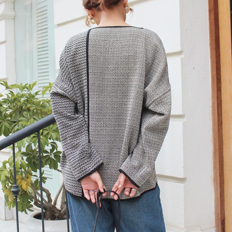 大人気リニューアル◉レトロ調ジャガード　バイカラードルマントップ | 9枚目