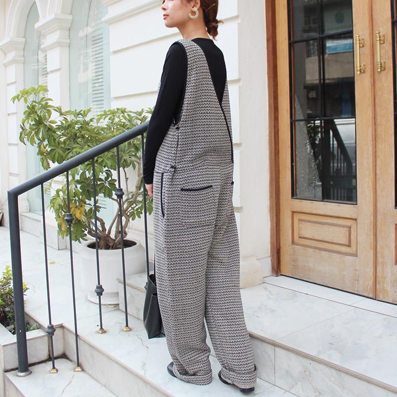 大人気リニューアル◉レトロ調ジャガード　ジャンプスーツ | 2枚目