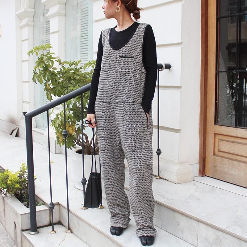 大人気リニューアル◉レトロ調ジャガード　ジャンプスーツ | 4枚目