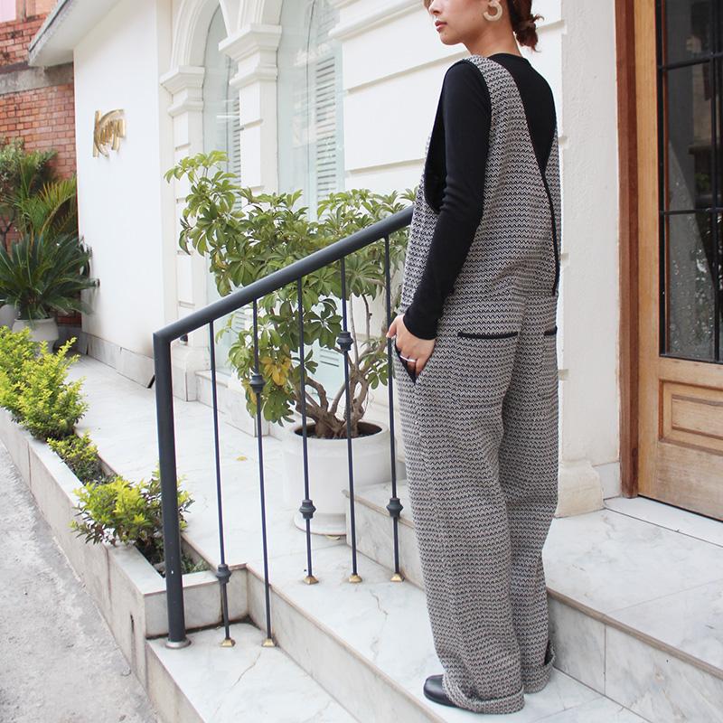 大人気リニューアル◉レトロ調ジャガード　ジャンプスーツ | 8枚目