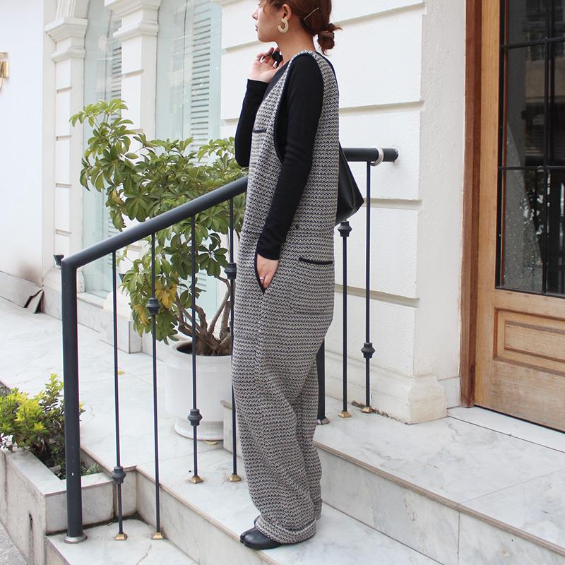 大人気リニューアル◉レトロ調ジャガード　ジャンプスーツ | 9枚目