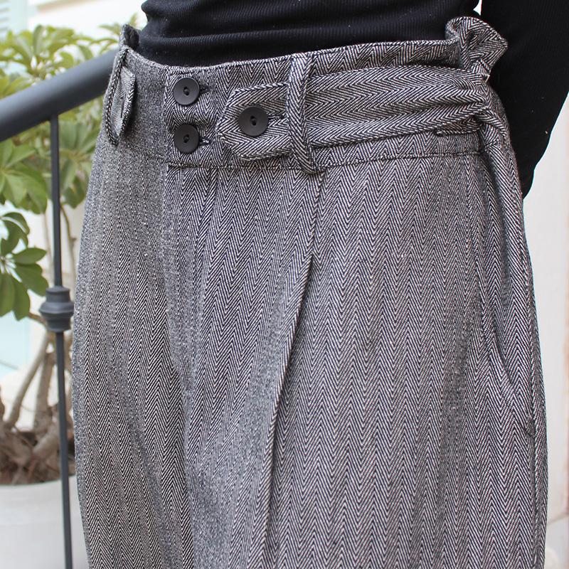 秋の新作◉2wayワイドストレートサロペットパンツ　ヘリンボーングレー | 11枚目
