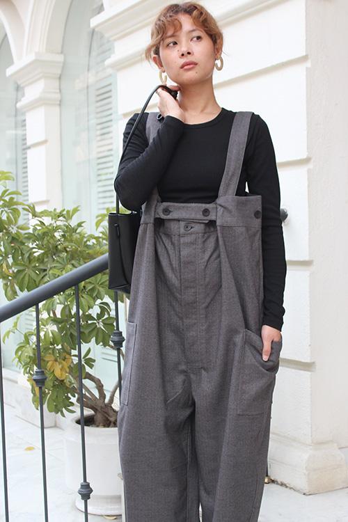 秋の新作◉ フリーサイズのペインターサロペット　ウール | 9枚目