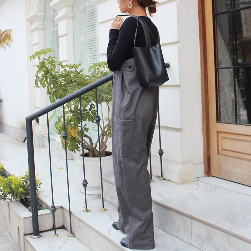 秋の新作◉ フリーサイズのペインターサロペット　ウール | 6枚目