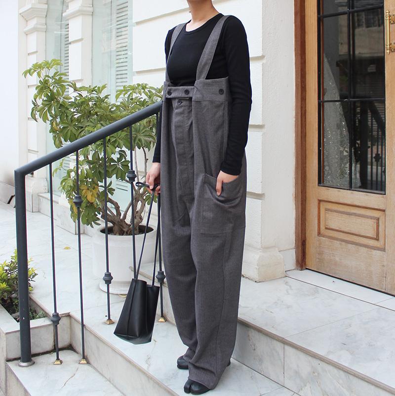 秋の新作◉ フリーサイズのペインターサロペット　ウール | 8枚目