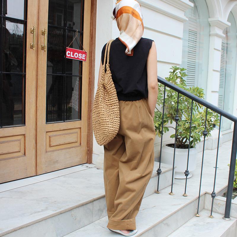 大人モード美脚パンツ◉ストレートラップパンツ　マスタード | 8枚目