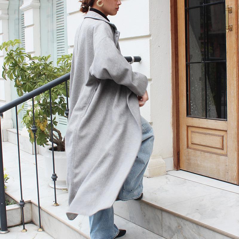 ほっこり冬素材◉ ウールチェスターコート　ライトグレー | 10枚目