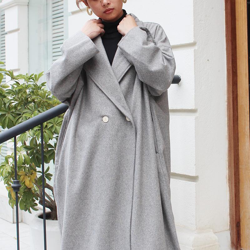 ほっこり冬素材◉ ウールチェスターコート　タータンチェック　ブラックベージュ | 10枚目