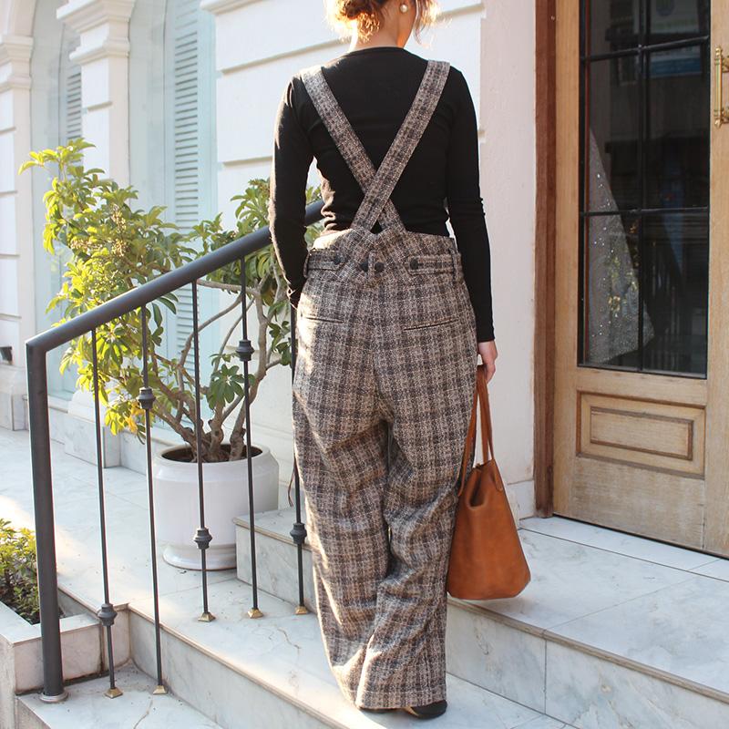 人気の新カラー◉2wayワイドストレートサロペットパンツ　タータンチェック | 5枚目