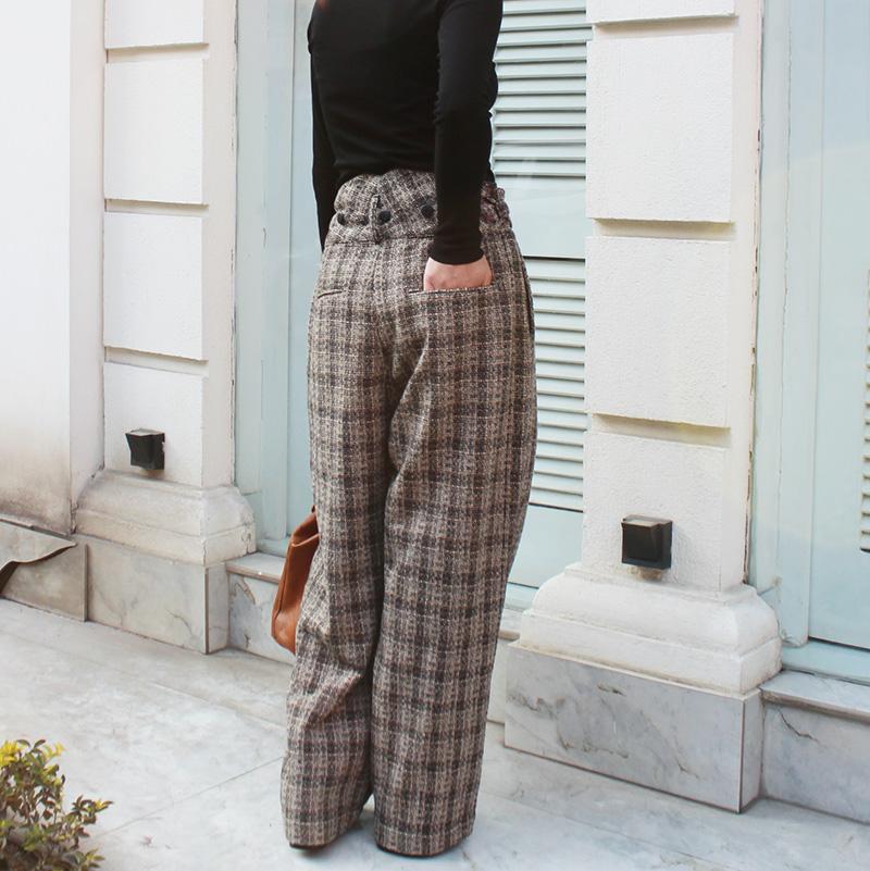 人気の新カラー◉2wayワイドストレートサロペットパンツ　タータンチェック | 8枚目