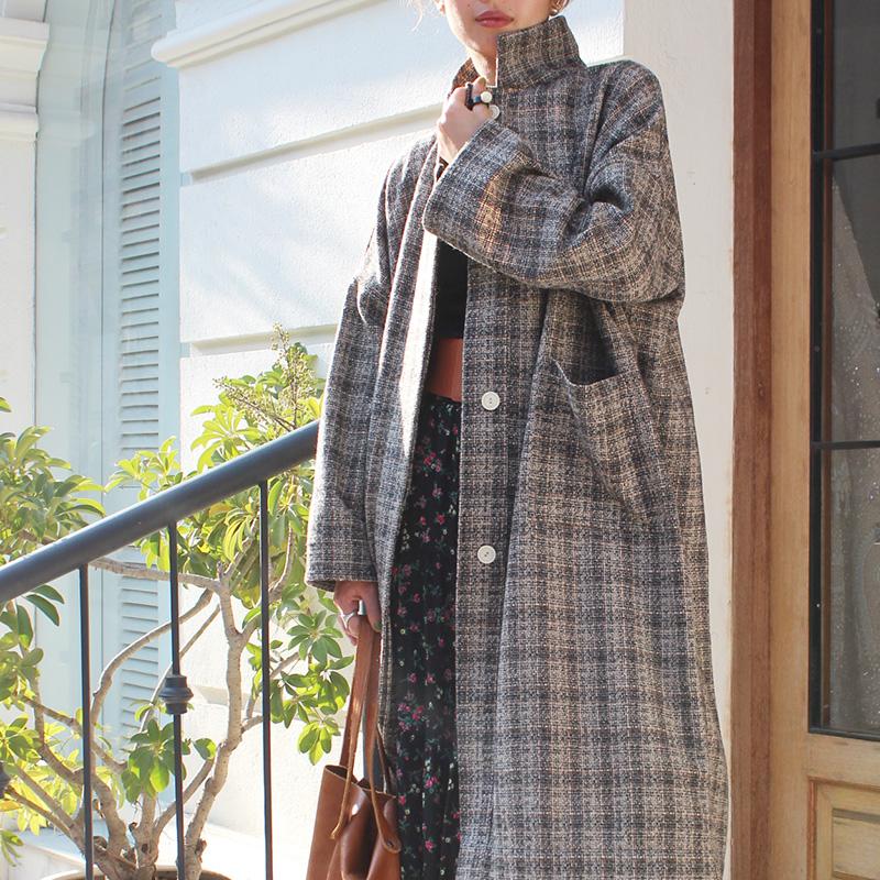 ほっこり冬素材◉ ウールオーバーコート　グレー | 12枚目