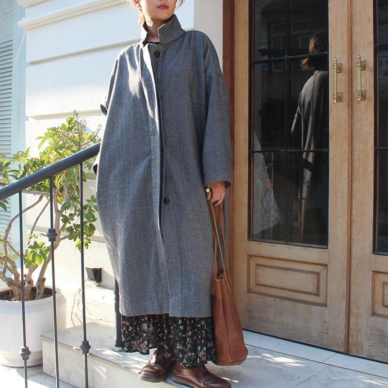 ほっこり冬素材◉ ウールオーバーコート　グレー | 7枚目